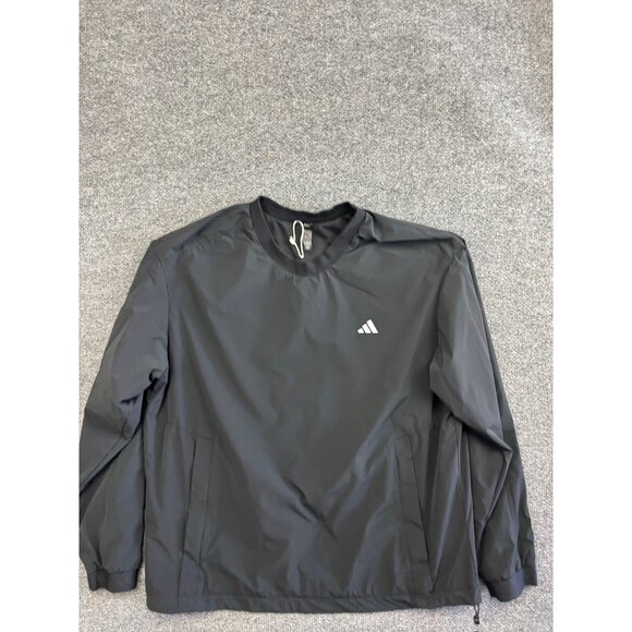 Adidas Wind.RDY Sweatshirt Men's L Black Ultimate 365 Pullover Crew Neck Pockets - Picture 1 of 9